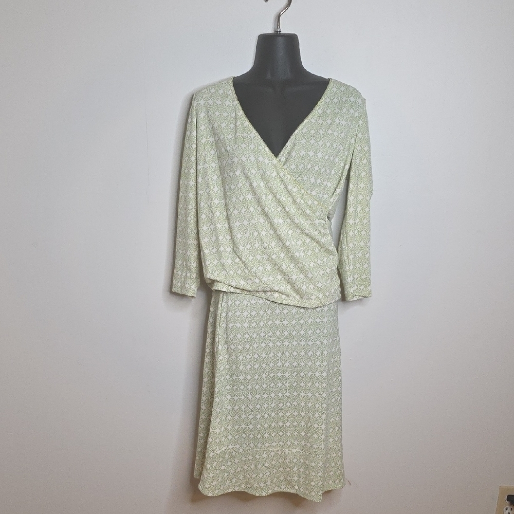 Sigrid Olsen Light Green Patterned Top And Skirt Size Small